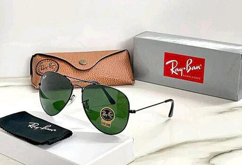 RB Green & Black 3026 Aviator Metal FrameTrendy Hot Favourite Wintage Sunglass For Unisex.