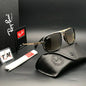 RB Brown Shade & Gold 4413 Square Side Cap Hot Favourite Wintage Sunglass For Unisex.