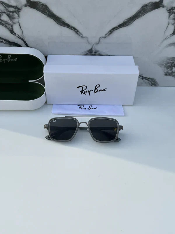 RayBan #6 METAL GREY BLACK UV-400 SUNGLASSES
