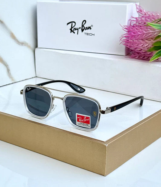 RayBan #6 METAL BLACK SILVER WHITE BLACK UV-400 SUNGLASSES