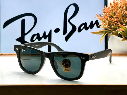 RayBan 2140 MATT BLACK BLACK GLASS LENS WAYFARER UV-400 SUNGLASSES