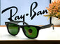 RayBan 2140 MATT G-15 Black Green GLASS LENS WAYFARER UV-400 SUNGLASSES