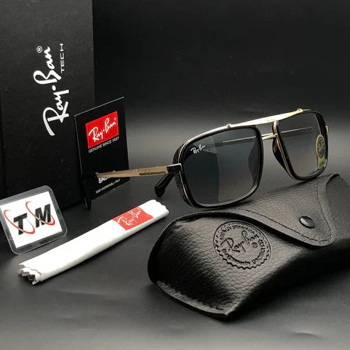 RB Green & Gold 4413 Square Side Cap Hot Favourite Wintage Sunglass For Unisex. (Copy)