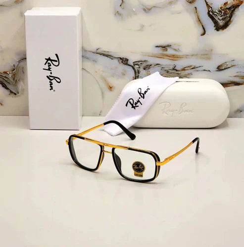 RB New Modern Stylish Addition Black & Gold 4413 Square Sunglass For Unisex