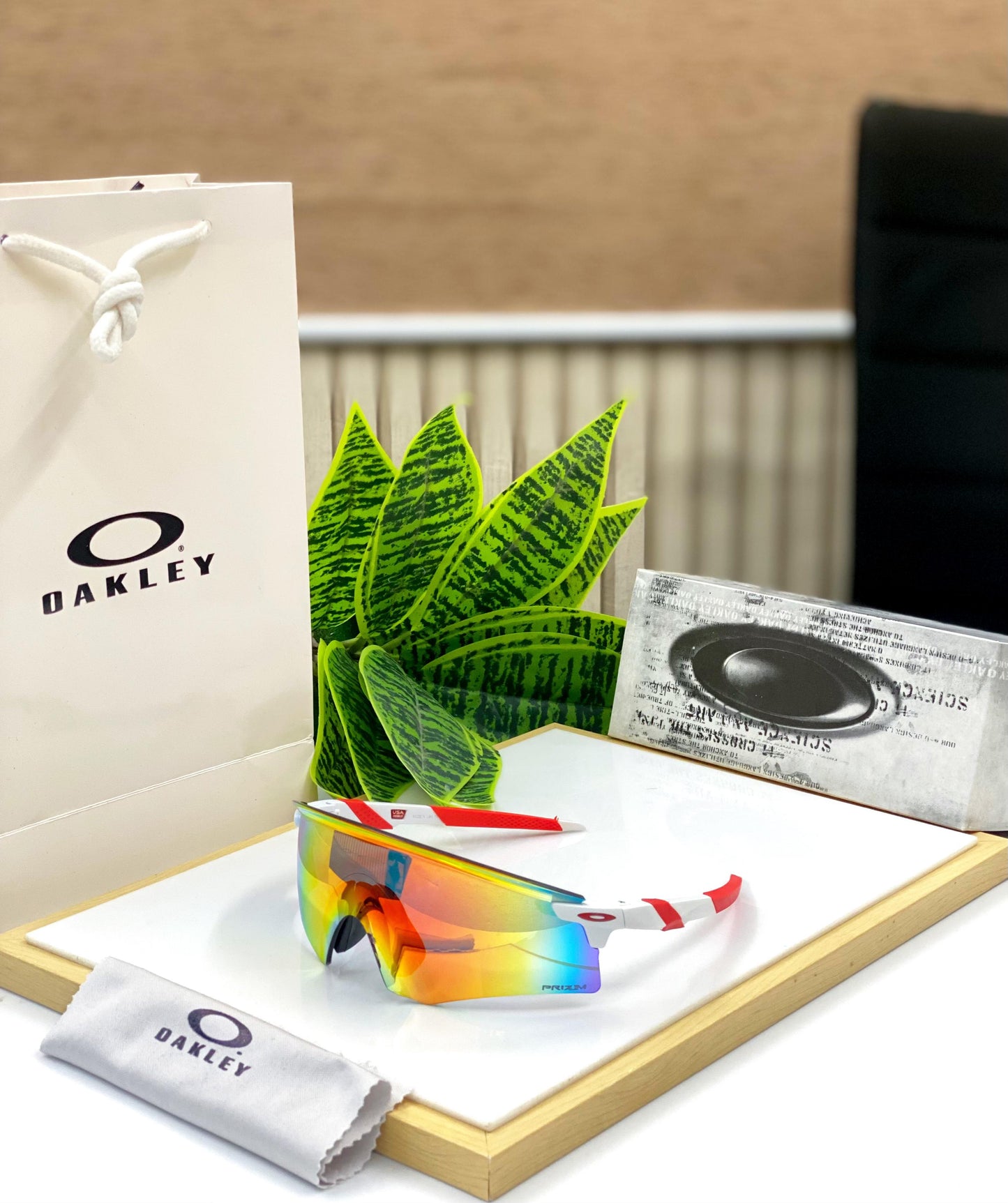 OAKLEY Encoder Sports Sunglasses (RED WHITE)