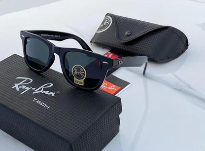 RB Black & Black Wayfarer Trendy Hot Favourite Wintage Sunglass For Unisex.