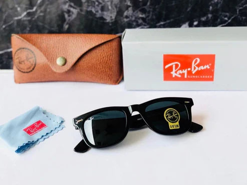 RB Black & Black Wayfarer Trendy Hot Favourite Wintage Sunglass For Unisex.