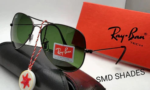 RB Green & Black 3026 Aviator Metal FrameTrendy Hot Favourite Wintage Sunglass For Unisex.